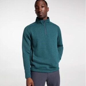 VRST Men's Recharge Lunar Fleece 1/4 Zip Size Small Green Dust Heather Causal